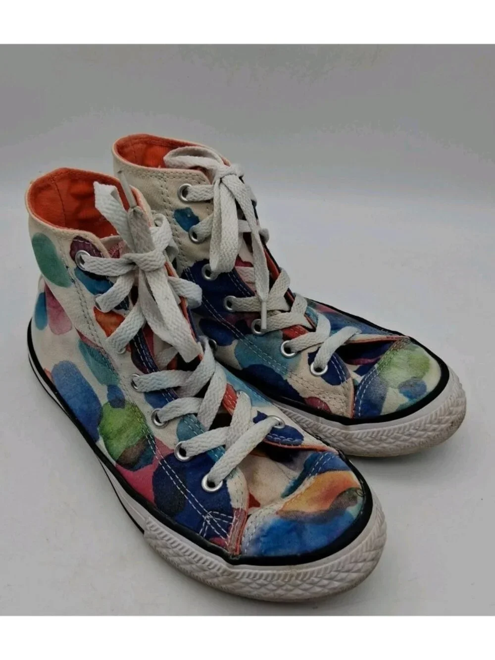 Converse Chuck Taylor Paint Splatter Lace Hi Top Sneakers 656144F Junior Size 3